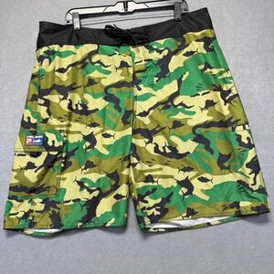 Pelagic Fish Camo Board Shorts Style 222 Size 38 Offshore Fishing Gear
